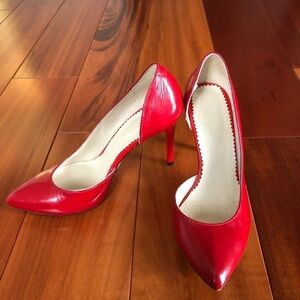 Leather Red Women’s Heels Shoes Size 6